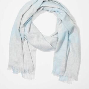 NEW LOFT Windpane Blanket Light Blue Grey Scarf Winter